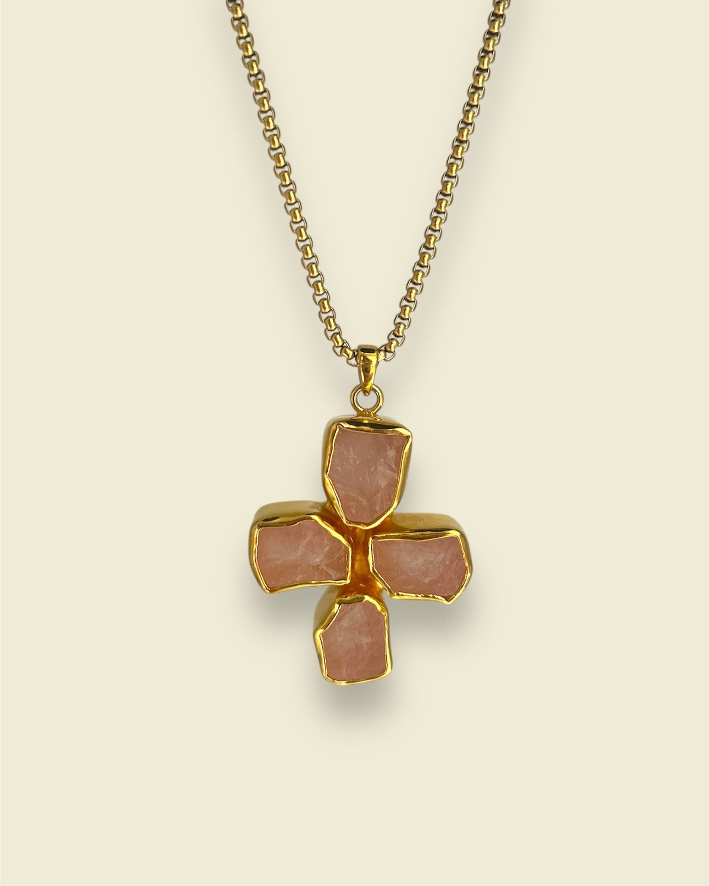 Pink Quartz Cross