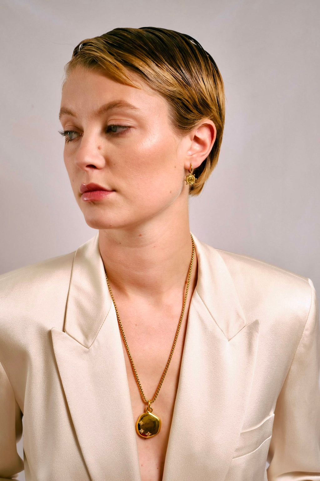 Coin Studded Hoops