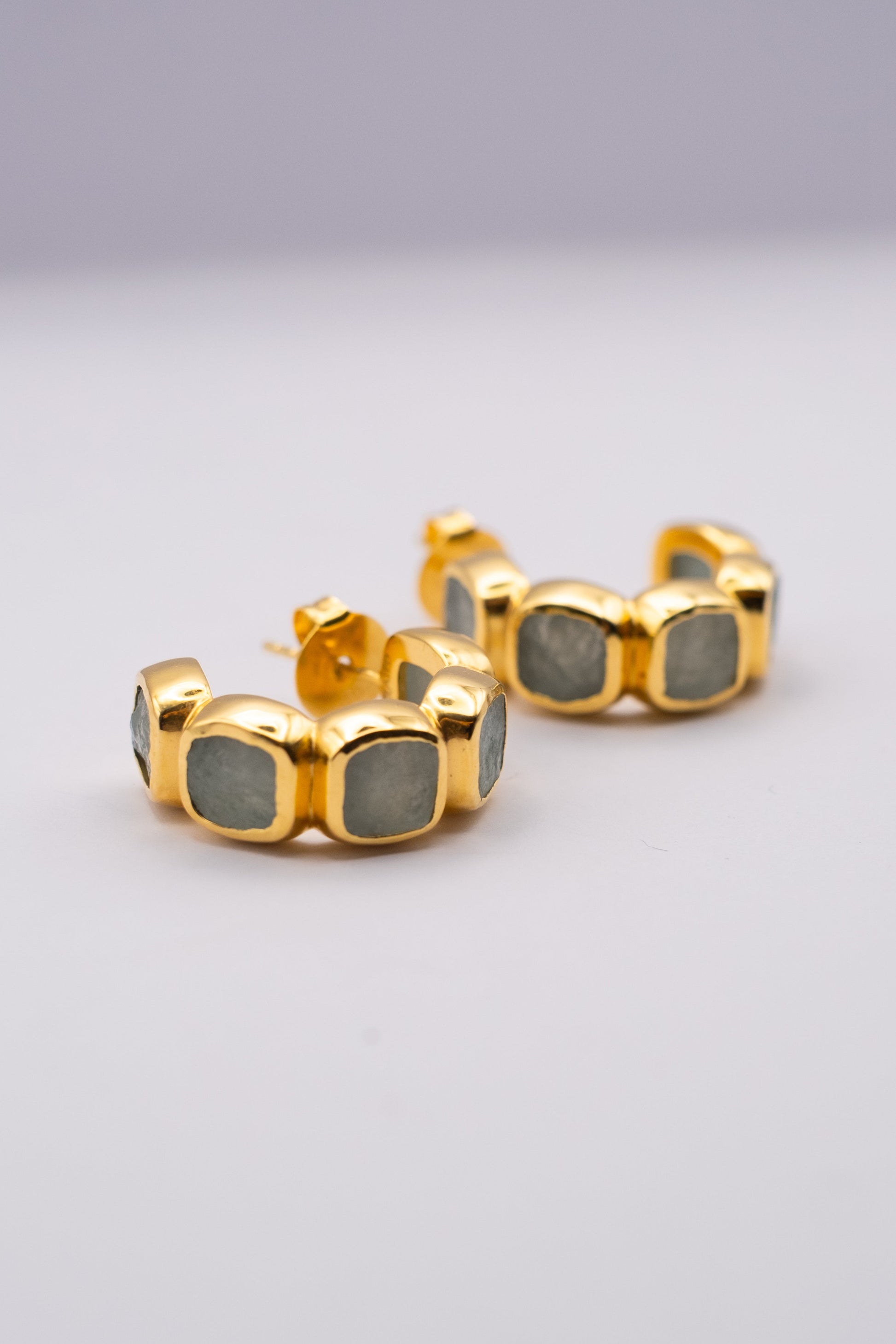 Aquamarine Hoops