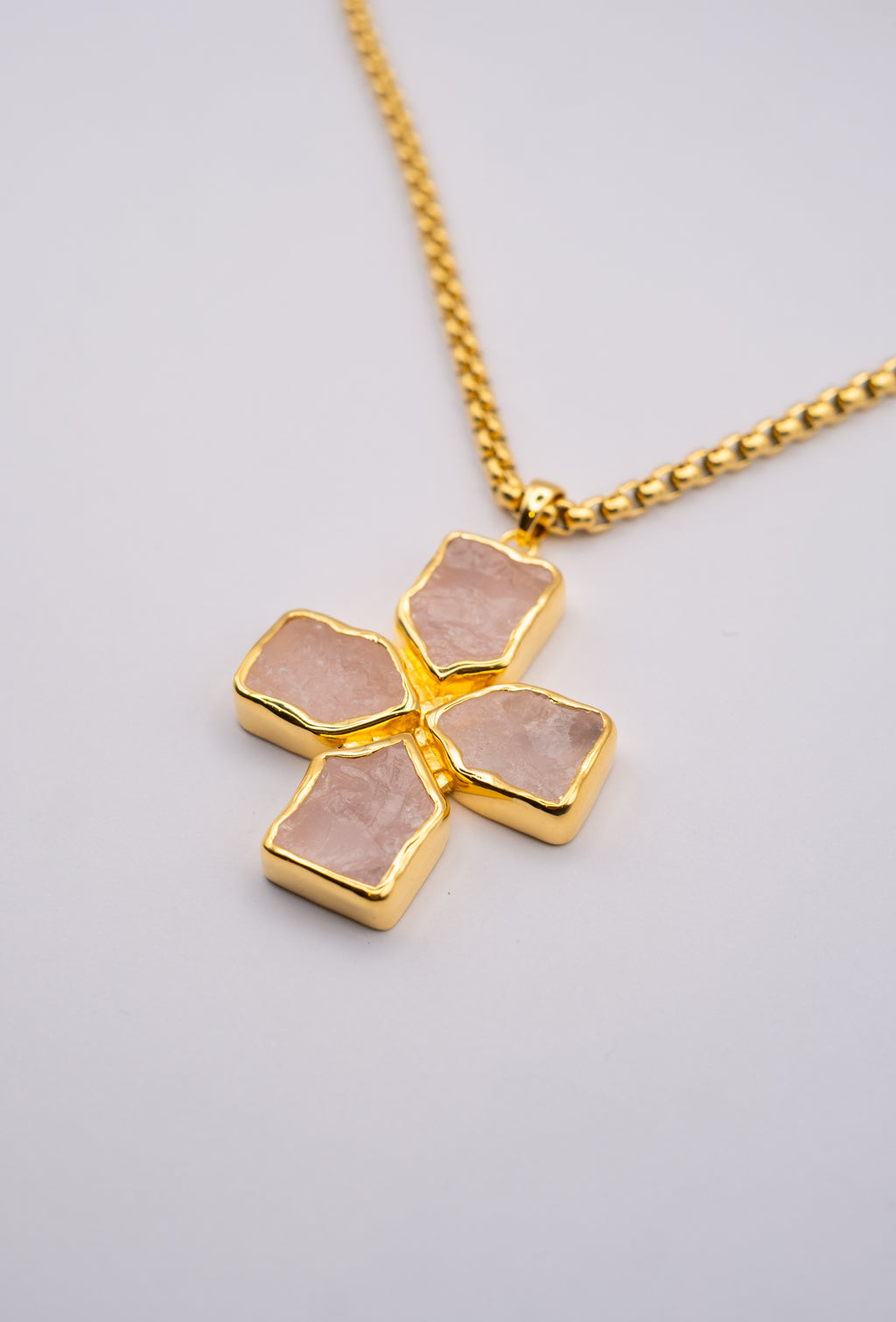 Pink Quartz Cross