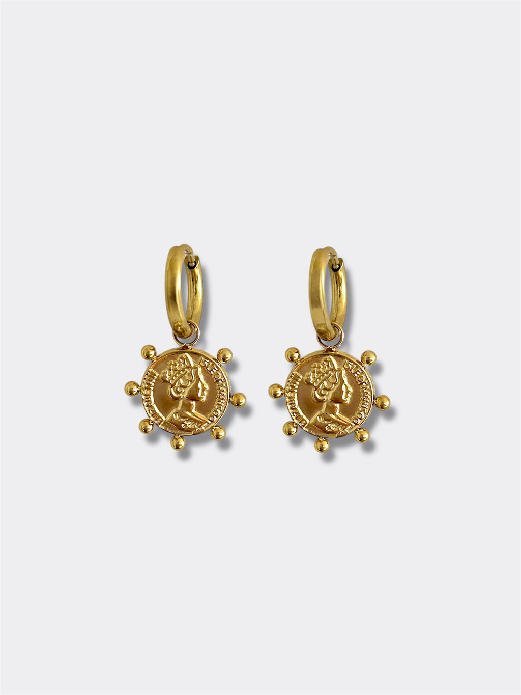 Coin Studded Hoops