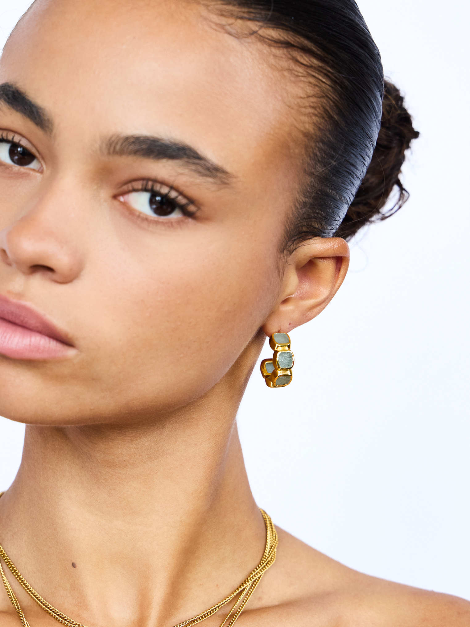Aquamarine Hoops