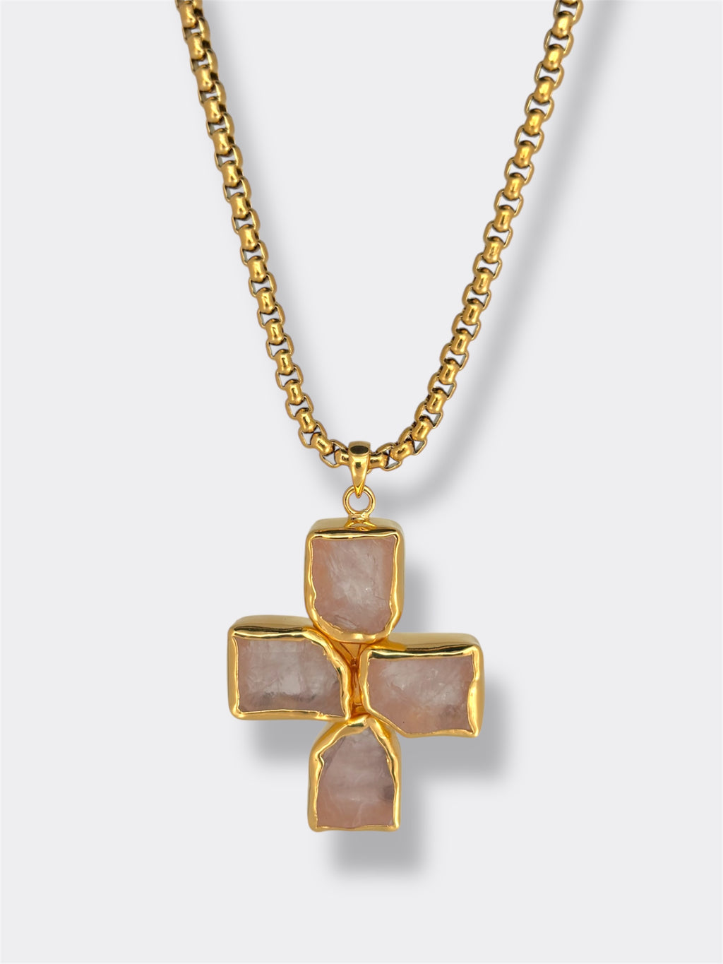 Pink Quartz Cross