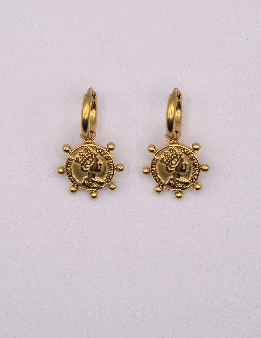 Coin Studded Hoops